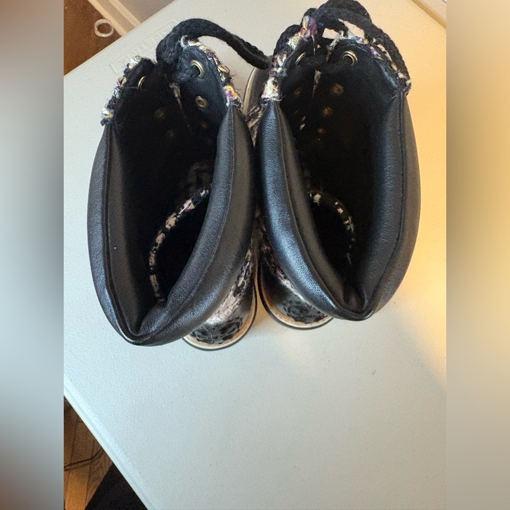 Tory Burch Miller Tweed Lace-Up Combat Boots | Black | Women’s Size 11M - Picture 9 of 15